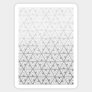 Tri Geo (Silver and White) Sticker